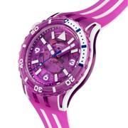 Swatch Flower hat SSCU09P100 - cassa viola - quadrante viola trasparente - cinturino silicone viola